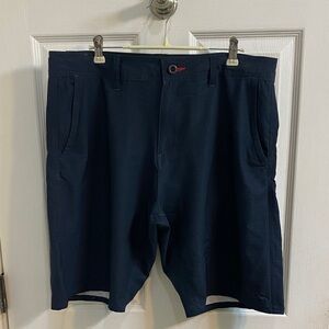 O’Neill Hybrid Men’s Athletic Golf Work Shorts Pockets Blue Black Check Size 34